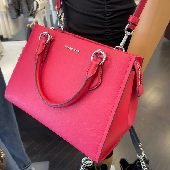 MICHAEL KORS Marilyn Medium Saffiano Leather Satchel
Dark Raspberry 
NWT - Picture 8 of 16